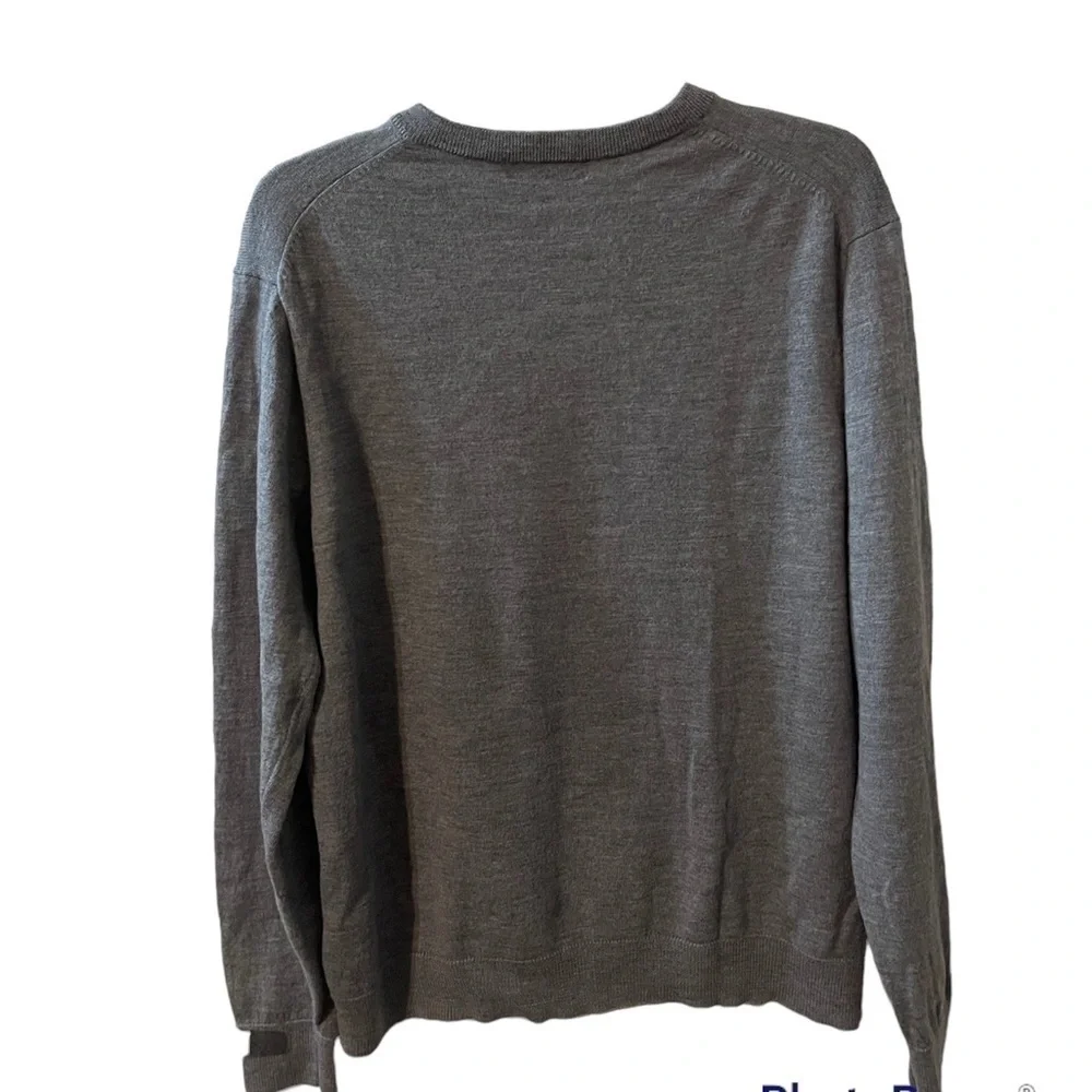 Hart Schaffner Marx Extra Fine Merino Wool Gray Lightweight Sweater Size L